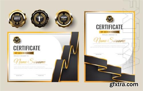 Vector gradient ribbon certificate template