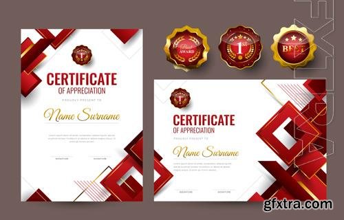 Vector red certifitace of appreciation template