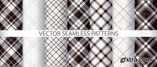 Vector set background plaid fabric seamless textile texture pattern tartan vector check