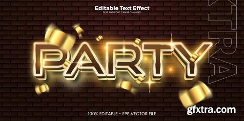 Vector party editable text effect in modern trend style