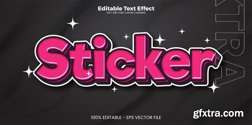 Vector stiker editable text effect in modern trend style