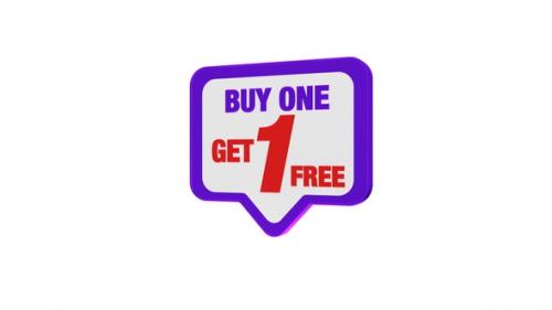 Videohive - Buy One Get One Discount Badge Purple - 42968904 - 42968904