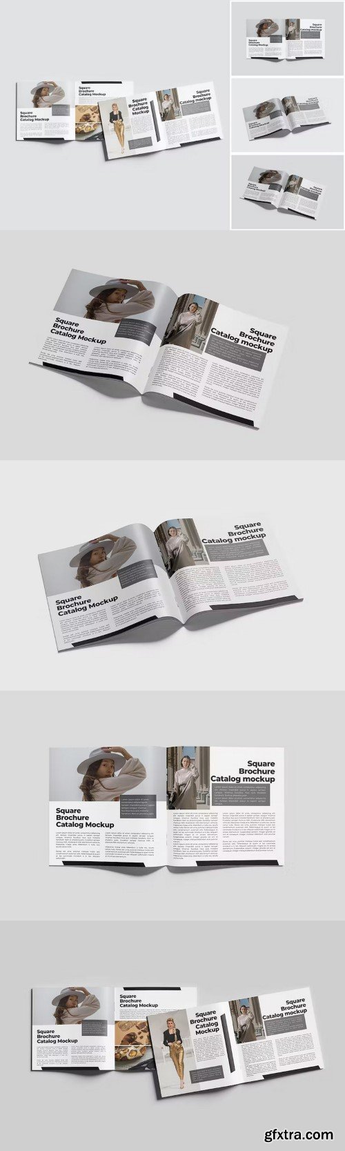 Square Brochure Catalog Mockup 89X9AWT