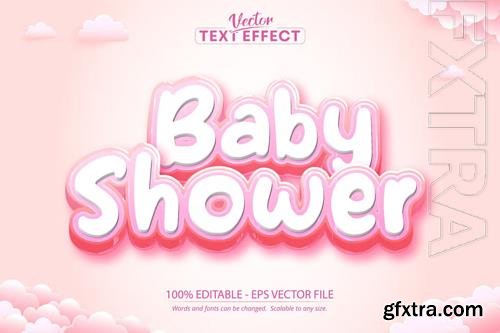 Baby shower - editable text effect, font