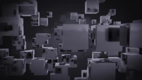 Videohive - Abstract Cube Background Black And White Loops - 42924014 - 42924014