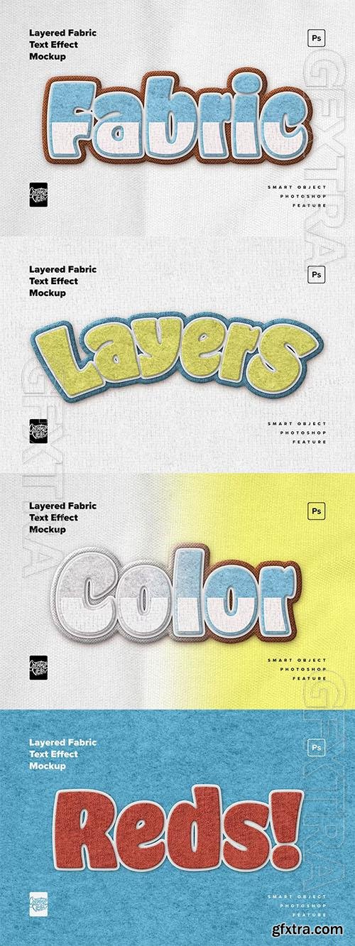 Layered fabric text effect