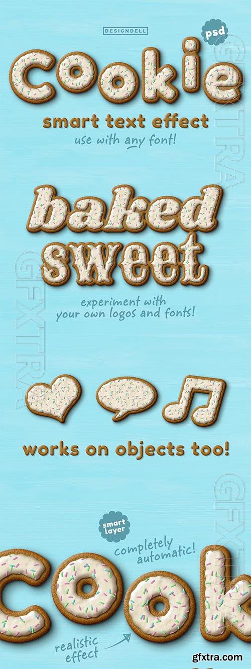 Cookie text effect PSD