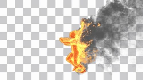 Videohive - Burning Man Run In Fire - 42944955 - 42944955