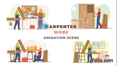 Videohive Carpenter Work Animation Scene 43043773