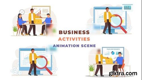 Videohive Business Meeting Activities Animation Scene 43043684