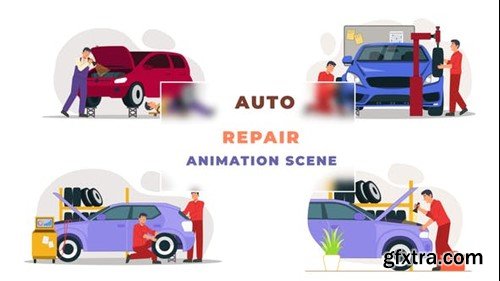 Videohive Auto Repair Animation Scene 43070896