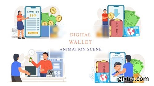 Videohive Digital Wallet Animation Scene 43066910