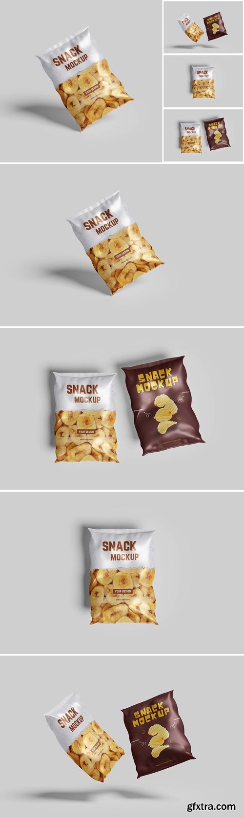 Snack Pouch Plastic Bag Mockup KBHN6XC