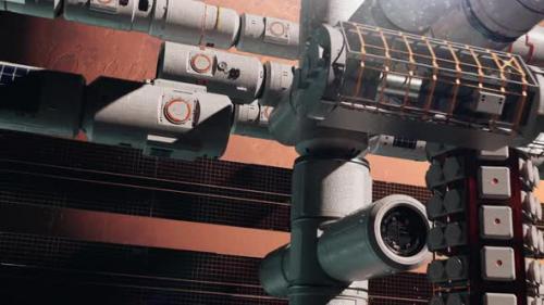 Videohive - An epic presentation of a space station in space orbiting Mars. the concept of space - 42974631 - 42974631