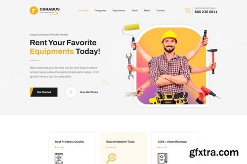 Carabus - Tools Rental Figma Template W8WYFXG