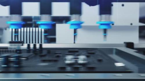 Videohive - Automated assembly line for microelectronics and chip production. technology concept - 42974646 - 42974646