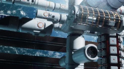 Videohive - a modern space station in space orbiting the earth. an epic video - 42974655 - 42974655