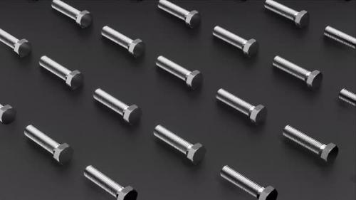 Videohive - Moving Object Group of Metal Bolts Background Loop - 42976498 - 42976498