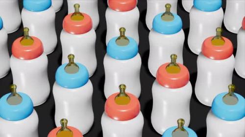 Videohive - Plastic Baby Bottles Loop - 42976501 - 42976501