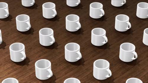 Videohive - White Plastic Cups on the Wood Table - 42976510 - 42976510