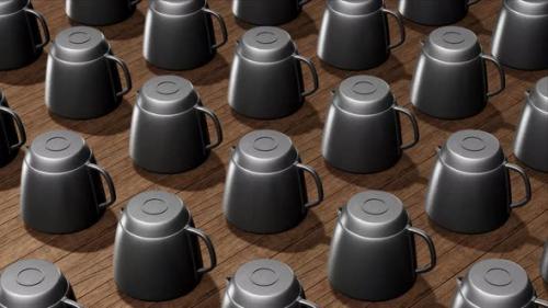 Videohive - Metal Coffee Pots On The Wood Table - 42976517 - 42976517