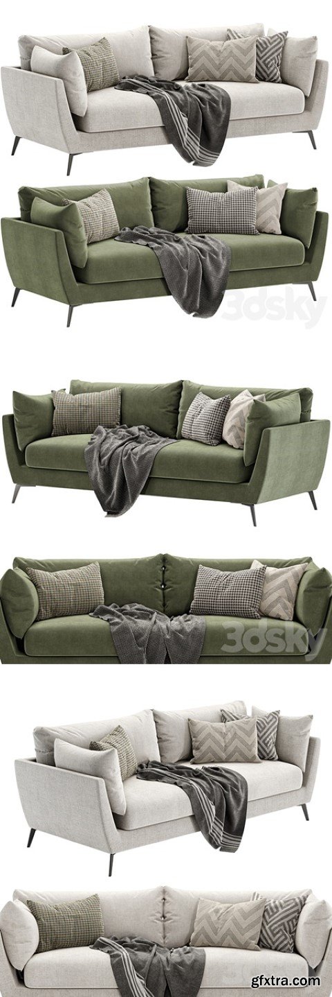 skyler 3 seater fabric sofa