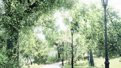 Videohive - Forest Park Road Scenery in Green Countryside - 43022148 - 43022148