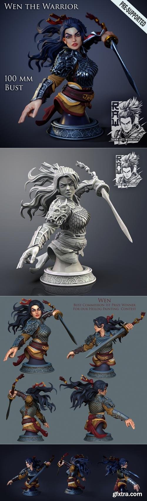 Wen – Warrior Bust – 3D Print Model