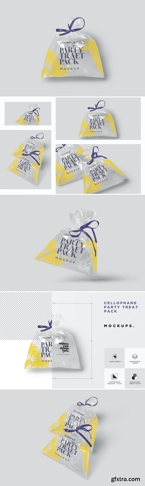 Cellophane Party Favor Bag Mockups JJVHYFY