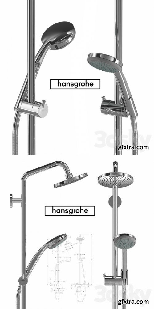 Hansgrohe Croma 100 1jet Showerpipe