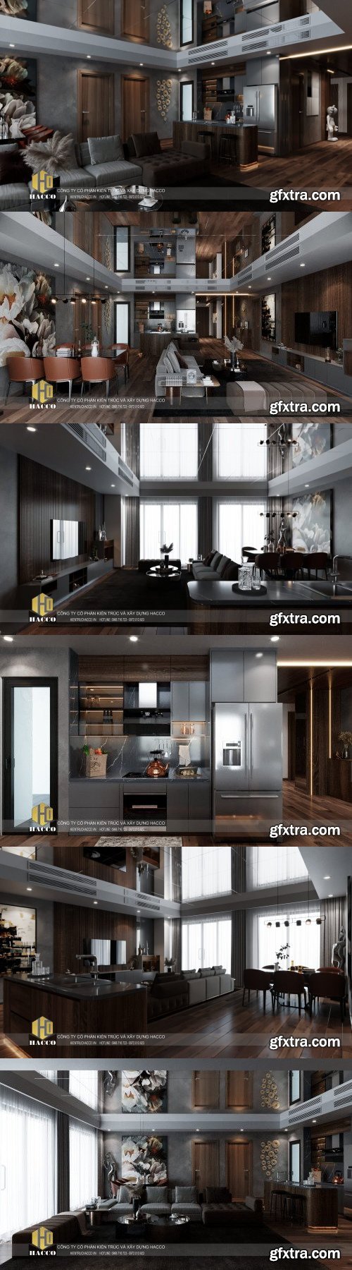 Living Room – Kitchen Interior by Trong Khoa