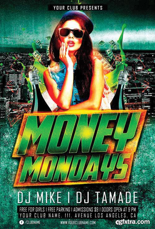 Psd Flyer Money Mondays Party design templates