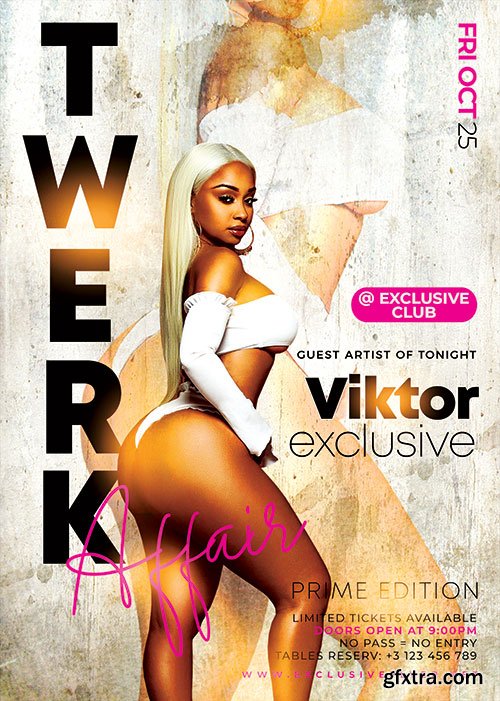 Psd Flyer Twerk affair design templates