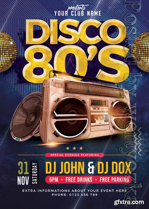 Psd Flyer Classic Disco Party design templates