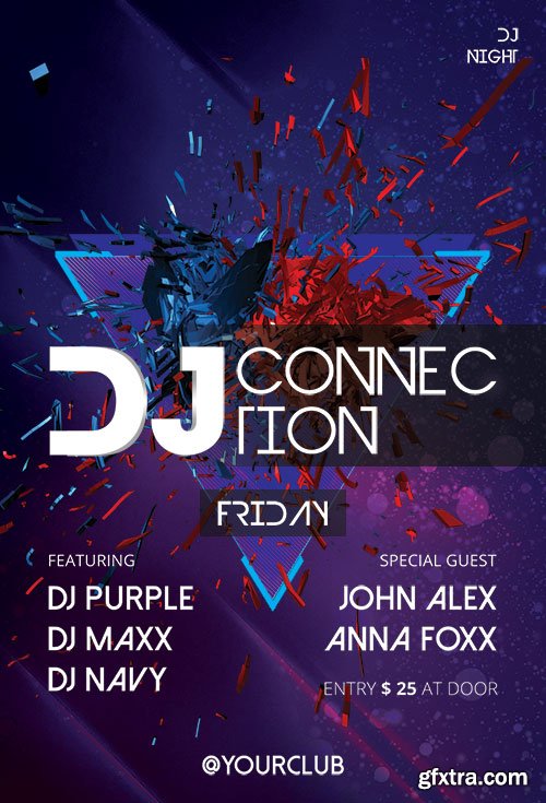 Psd Flyer DJ Connection design templates