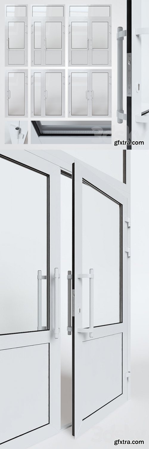 Entrance aluminum door