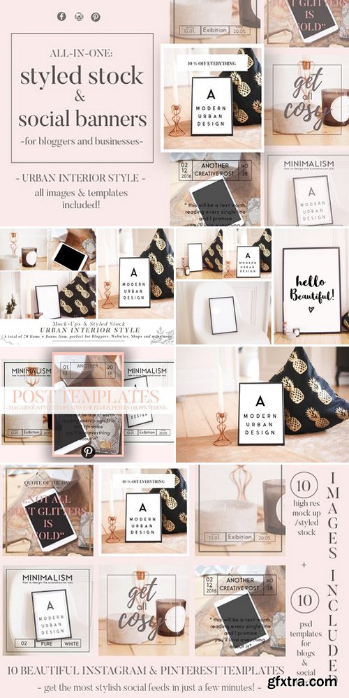 Mock Up and Social Media Banner Bundle