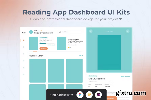 Reading App Dashboard UI Kits Template UUEAUGX