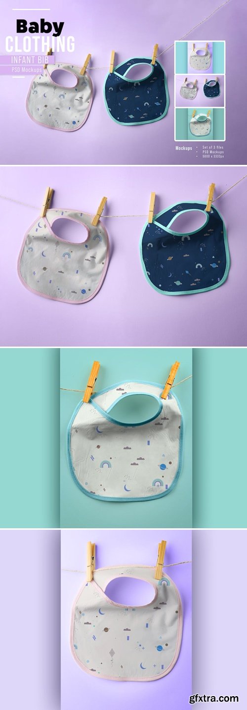 Bibs Baby Clothing Mockup