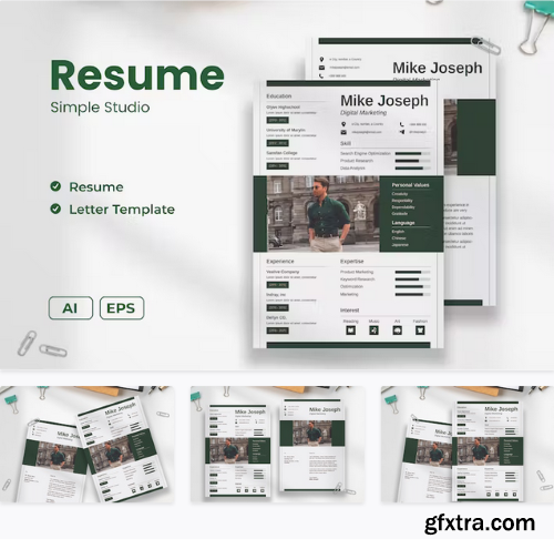 Modern Studio Resume Template PDKNRJD