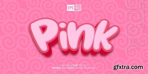 Vector pink text 3d style editable text effect