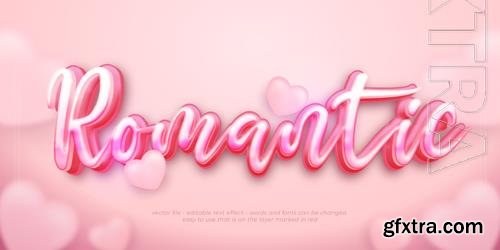 Vector 3d font style romantic editable text effect