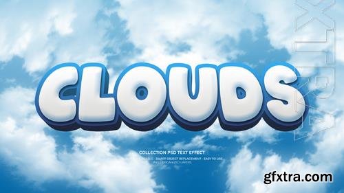 PSD clouds 3d custom text effect