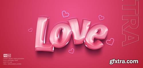 PSD love 3d style with custom text editable font style effect