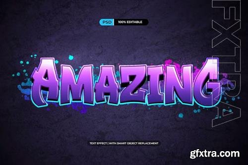 Psd text effect - purple graffiti