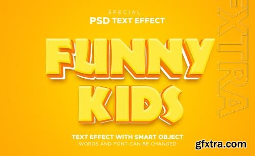 PSD 3d editable funny kids text effect