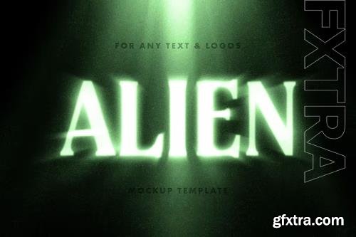 Alien text effect psd