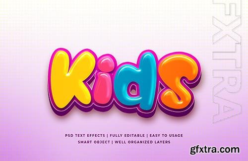 PSD kids cartoon 3d text style effect