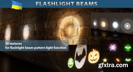 Unreal Engine Marketplace - Flashlight Beam Pattern Pack (4.25 - 4.27, 5.0 - 5.1)