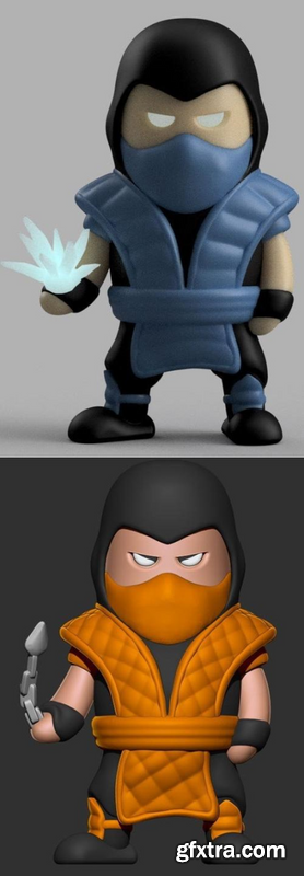 Mini Sub Zero and Scorpion – Wekster – 3D Print Model